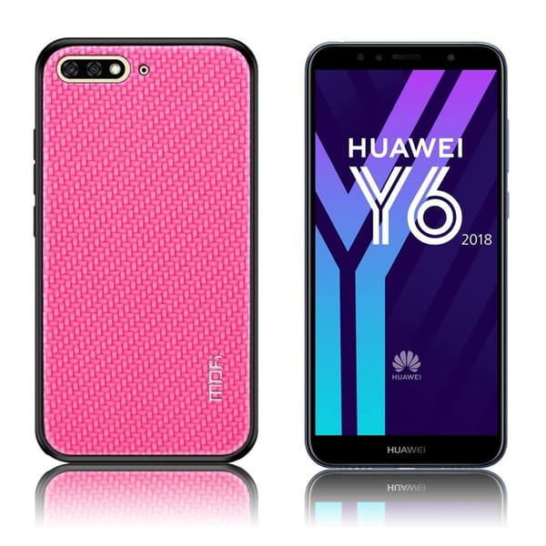 MOFI Huawei Y6 2018 vævet hybrid etui - Rosa Pink