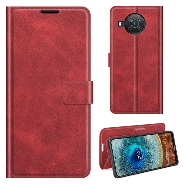 Wallet-style Læder Etui til Nokia X10 / X20 - Rød Red