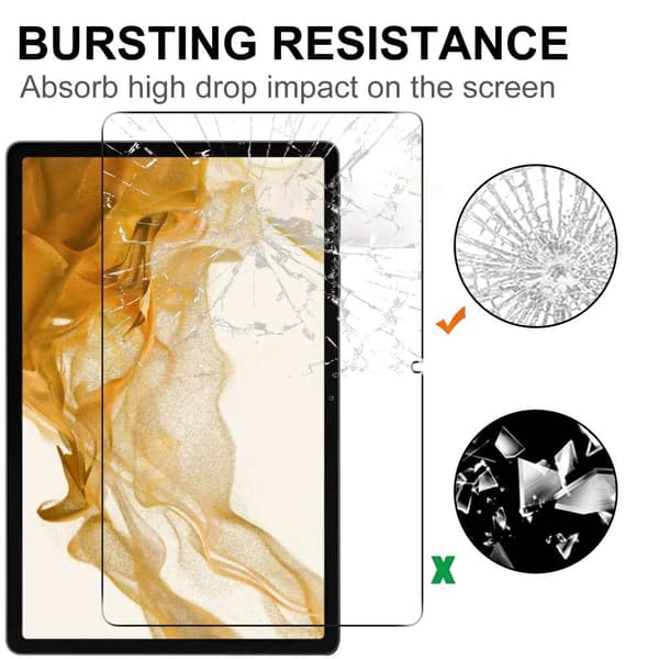 0.3mm Tempered Glass Screen Protector for Samsung Galaxy Tab S9/S7/S8 with Arc Edge Transparent
