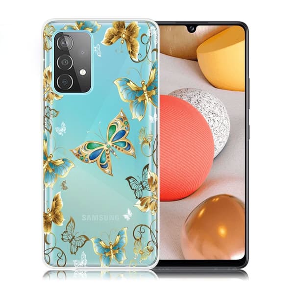 Deco Samsung Galaxy A52 5G kotelot - Kulta Perhosia Gold