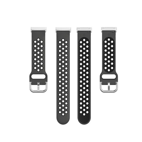 Fitbit Sense / Versa kaksivärinen silikoninen kellonauha - Hiilimusta Black