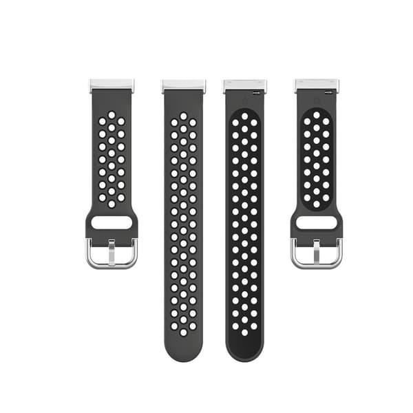 Fitbit Sense / Versa two-tone silicone watch band - Coal-Black Svart