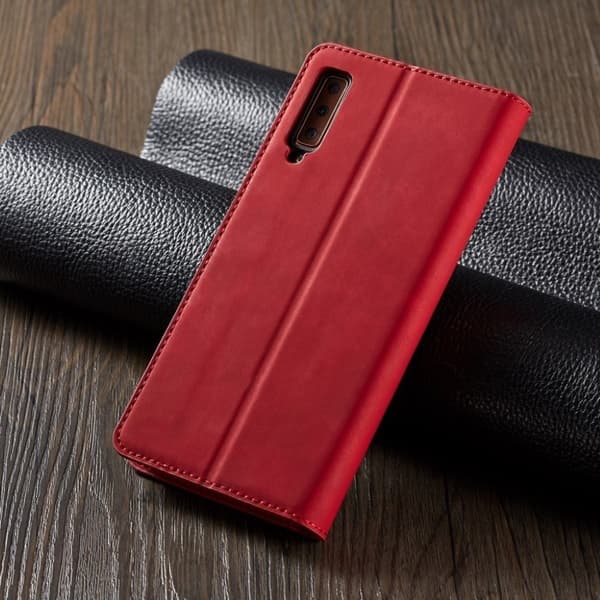 Forwenw Samsung Galaxy A7 (2018) Skinnetui Med Deksel - Rød Red