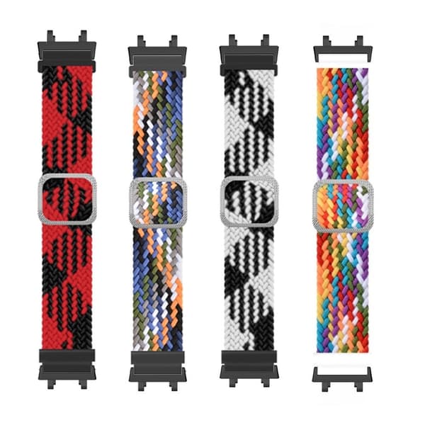 Amazfit T-Rex 2 nylonista punottu kellon hihna - Sateenkaaren Väri Multicolor