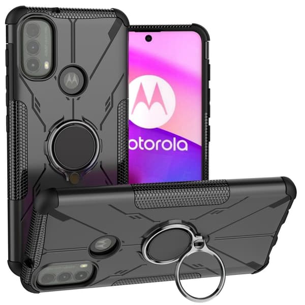 Kickstand-skydd med magnetisk platta för Motorola Moto E30 / E40 - Svart Svart