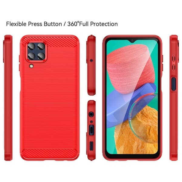 Carbon Flex Samsung Galaxy M33 5G deksel - Rød Red