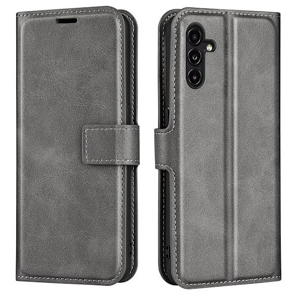 Lompakko Nahkakotelo For Samsung Galaxy A14 - Harmaa Silver grey