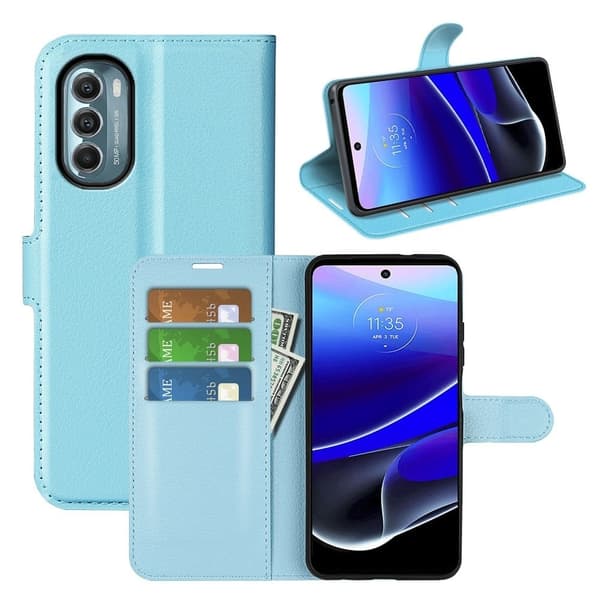 Classic Motorola Moto G (2022) flip etui - Blå Blue