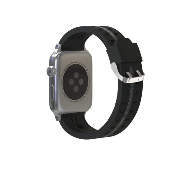 Apple Watch Series 4 44mm Smilende Ansigt silikone Urrem - Sort Black