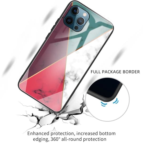 Fantasy Marmor iPhone 15 Pro Max skal - Grön / Scharlakansröd / Vit Marmor multifärg