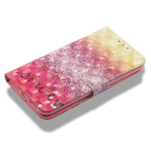 iPhone Xs Max mønstret læder flip cover - Smile Multicolor