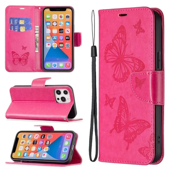 Butterfly Xiaomi Redmi Note 13 Pro Plus nahkakotelo - Ruusu Pink