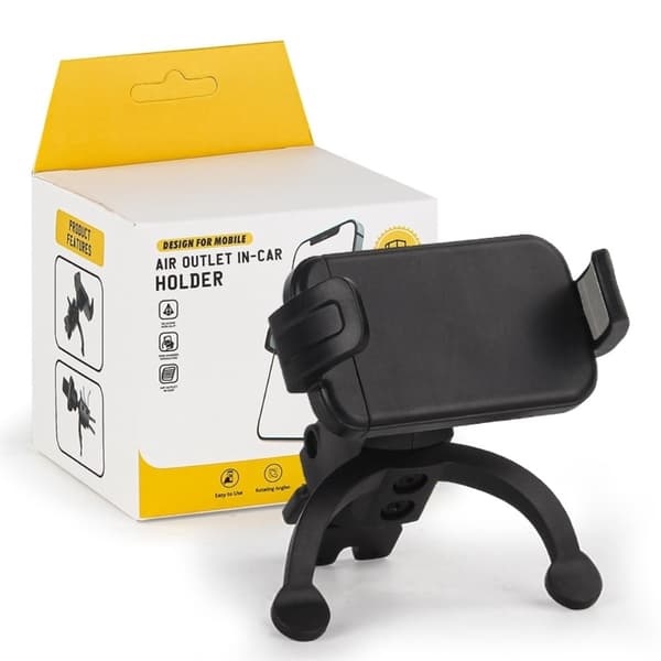 Universal magnetisk holder til telefoner og tablets i lufthuller - Sort Black