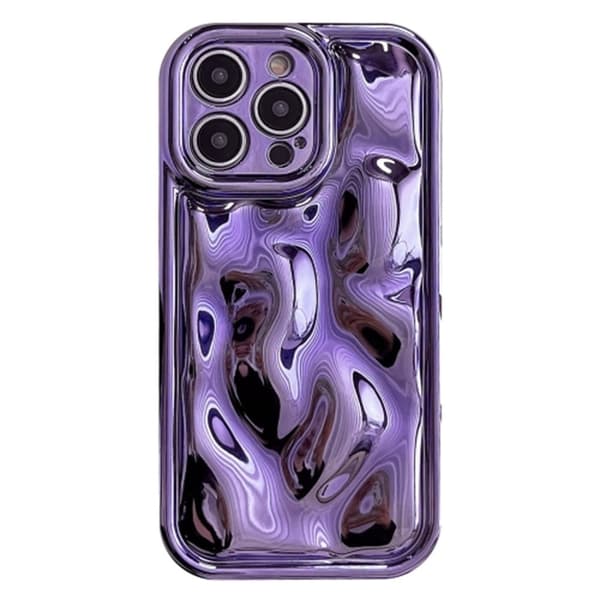 iPhone 16 Pro Max Case Electroplated Flexible Shell Meteorite Texture Phone Cover - Purple Purple