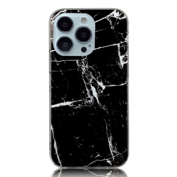 Marmormotiv iPhone 14 Pro skal - Svart Marmor Svart