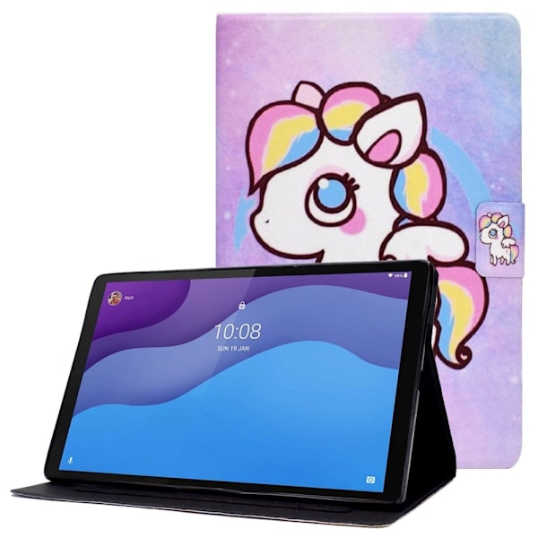 Lenovo Tab M10 (Gen 3) viileä kuvio nahkakotelo - Värikäs Hevonen Multicolor