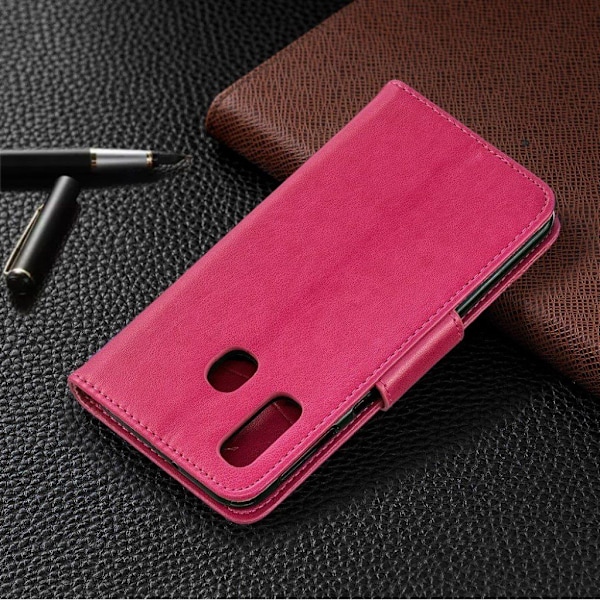 Butterfly läder Samsung Galaxy A40 fodral - Rosa Rosa