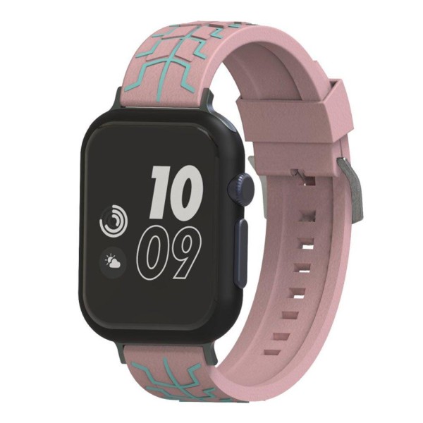 Apple Watch Series 4 40mm fish bone silikone Urrem - Sort / Hvid Pink