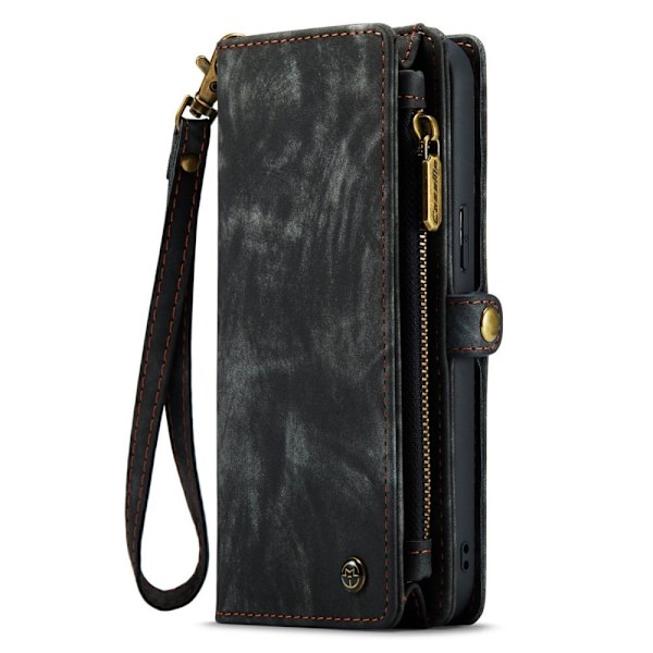 CaseMe iPhone 14 Zipper Lompakko - Musta Black