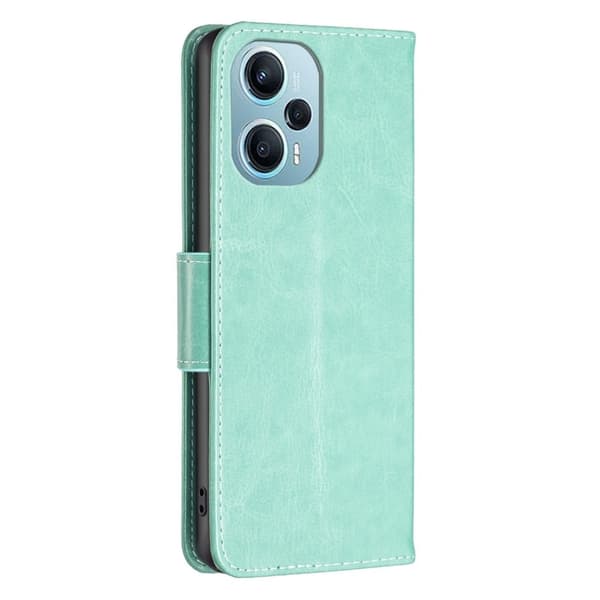 Sommerfugl Xiaomi Poco F5 / Redmi Note 12 Turbo Flip Etui - Grøn Green