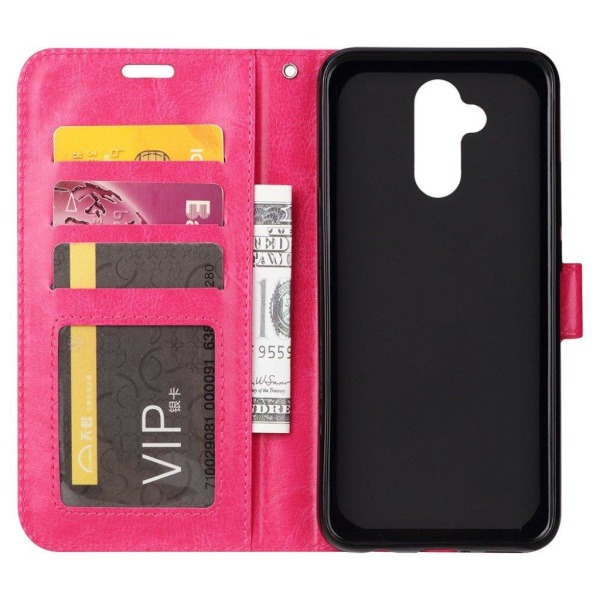 Huawei Mate 20 Lite syntetläder plånboks mobilfodral med kortpla Rosa