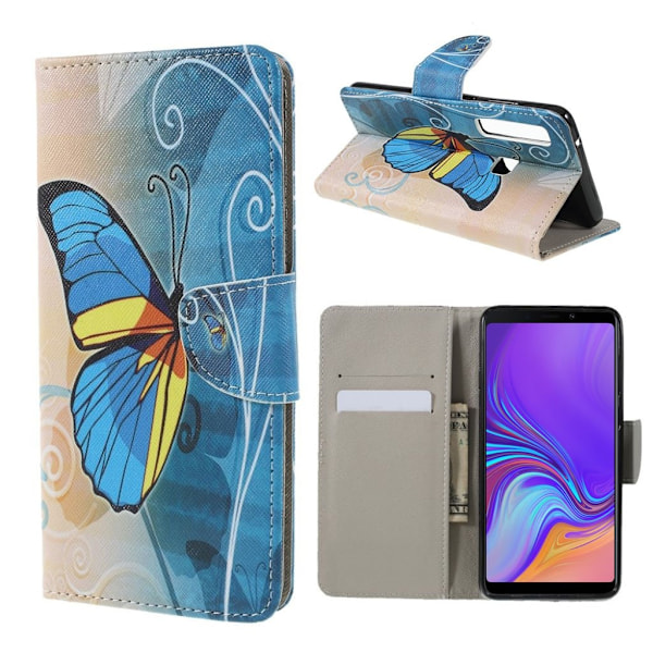 Butterfly läder Samsung Galaxy A9 (2018) fodral - Blå Blå