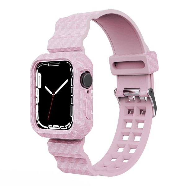 Apple Watch (45mm) carbon fiber TPU watch strap - Pink Rosa