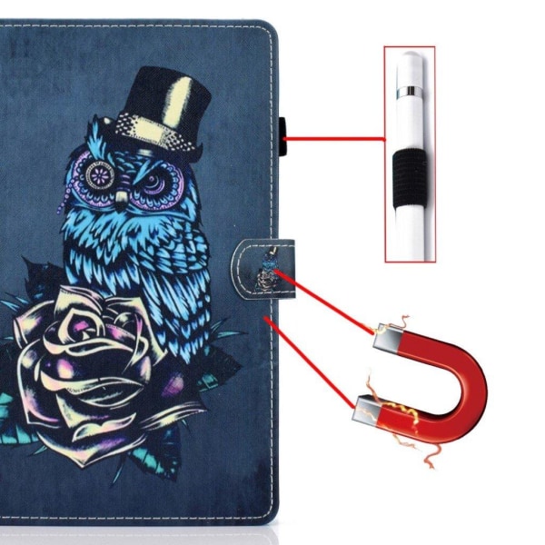 Lenovo Tab M10 FHD Plus pattern printing leather case - Owl and Multicolor
