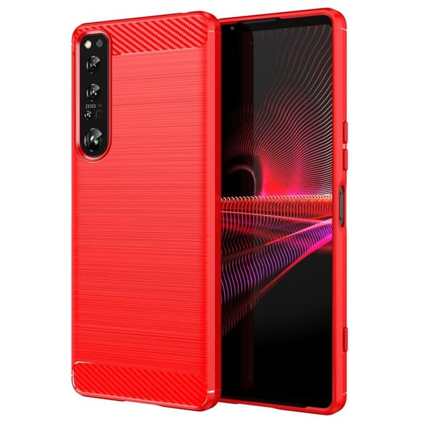Carbon Flex Sony Xperia 1 IV deksel - Rød Red