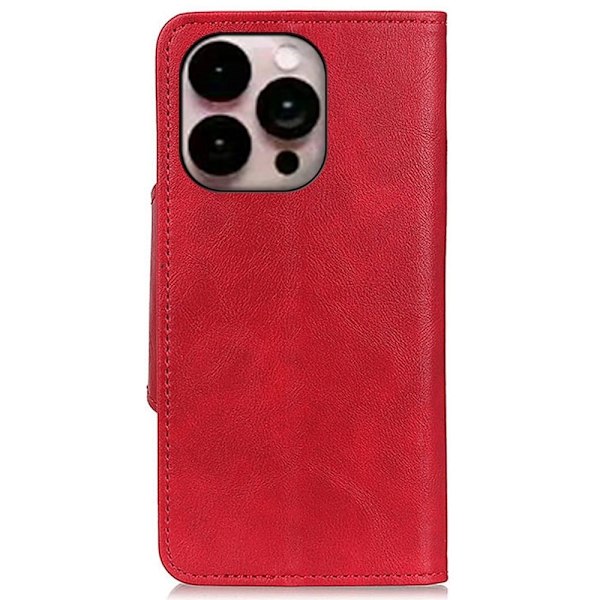 Alpha iPhone 14 Pro Max læder flip etui - Rød Red