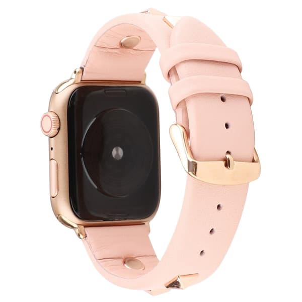 Apple Watch Series 8 (41mm) rem i ægte læder - Lyserød / Lyserød Pink