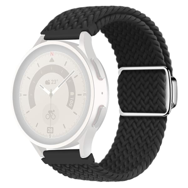 22mm Universal nylonhihna magneettisoljella - Musta Black