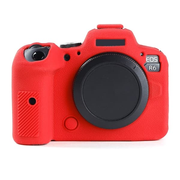 Canon EOS R6 litchi-tekstur silikon deksel - Rød Red