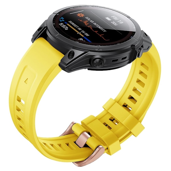 Silikoninen kellohihna Garmin Fenix 7S - Keltainen Yellow