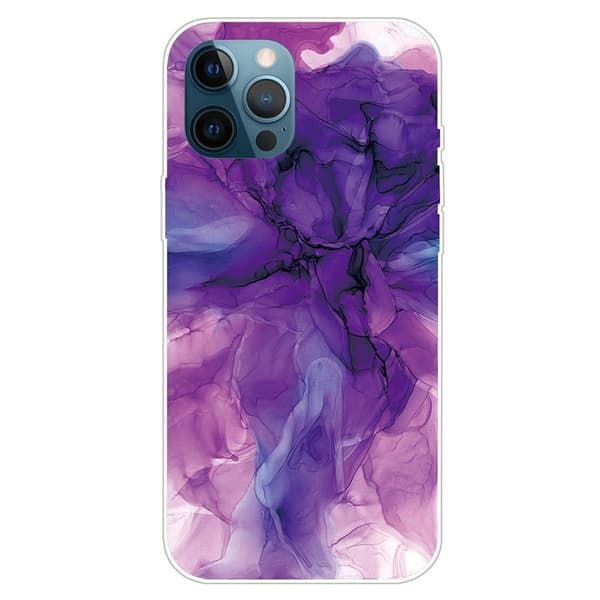 Marmormotiv iPhone 15 Plus skal - Drömsk Lila Marmor Lila
