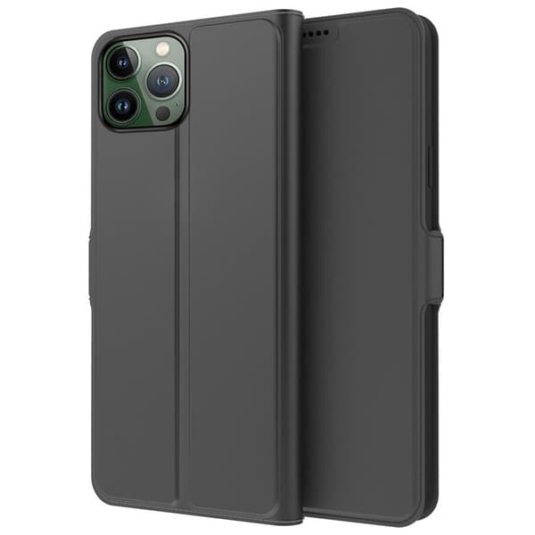 Glatt og tynt premium PU-skinnetui for iPhone 13 Pro Max - Svart Black