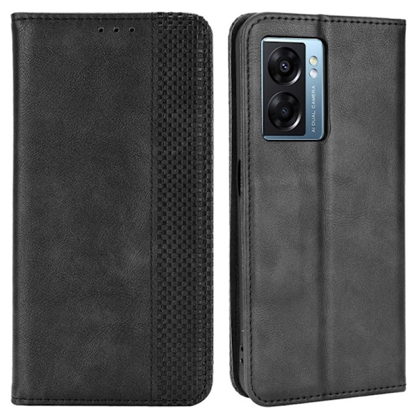 Bofink Vintage Oppo A57 (2022) læderetui - Sort Black