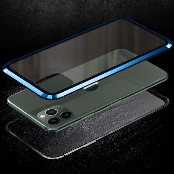 Luphie Sword iPhone 11 Pro Max Alu-Bumper + Glas - Sort + Blå Blue