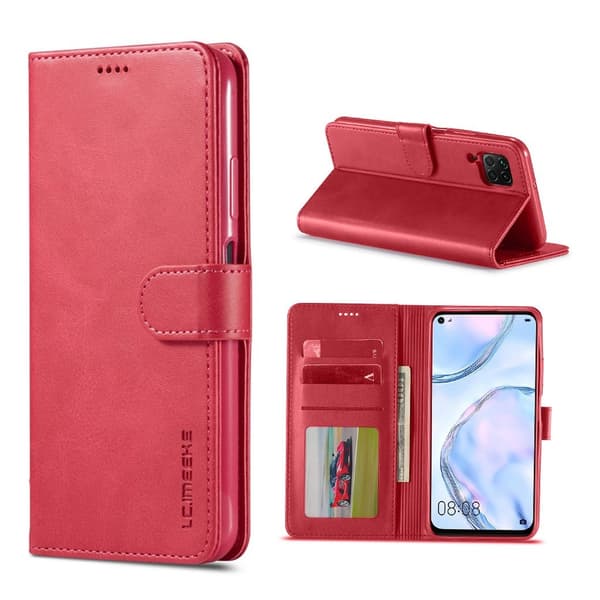 LC.IMEEKE Huawei P40 Lite / Nova 6 SE Flip Etui - Rød Red
