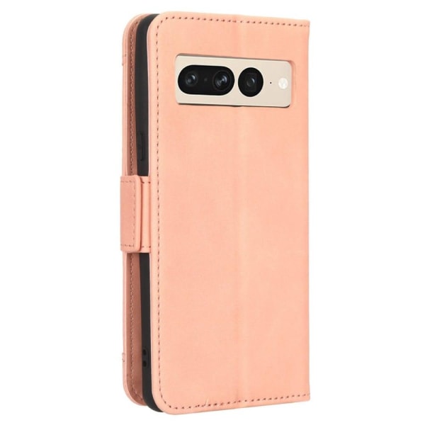 Stilfuldt Læder Etui med Pung til Google Pixel 7 Pro - Lyserød Pink