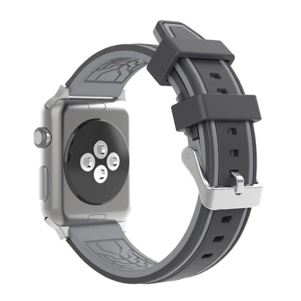 Apple Watch 42mm dual color silicone watch band - Black / Grey Black