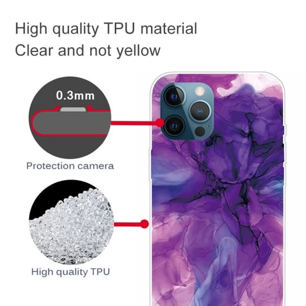 Marmordesign iPhone 13 Pro deksel - Drømmende Lilla Marmor Purple