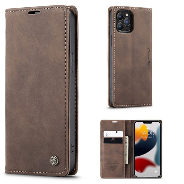 CaseMe iPhone 13 Pro Max Vintage Etui - Kaffe Brown