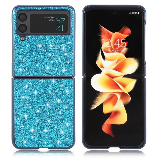 Glitter Samsung Galaxy Z Flip3 5G Etui - Blå Blue