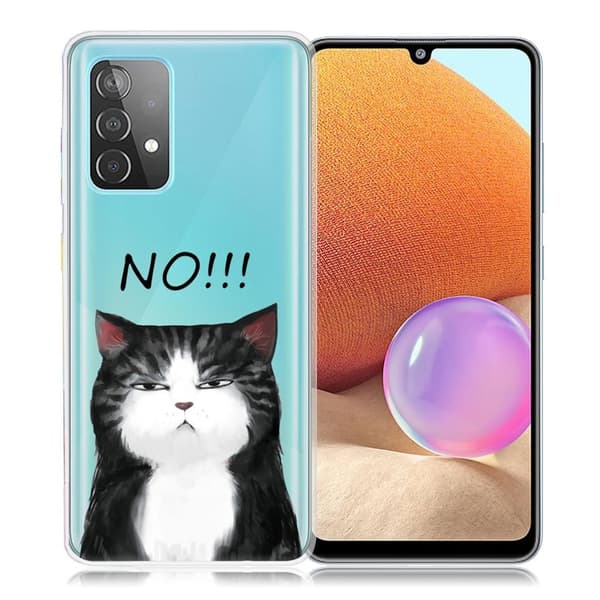 Deco Samsung Galaxy A32 kotelot - Vihainen Kissa Black