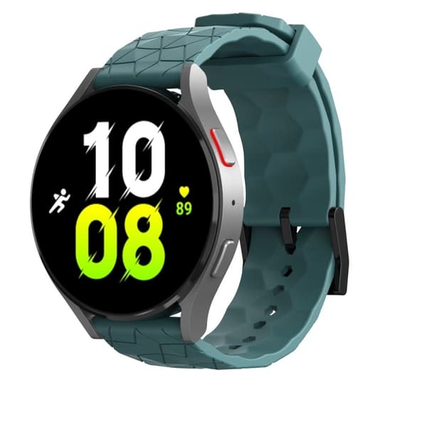 22 mm universal urrem i silikone i fodboldstil - Cyan Green
