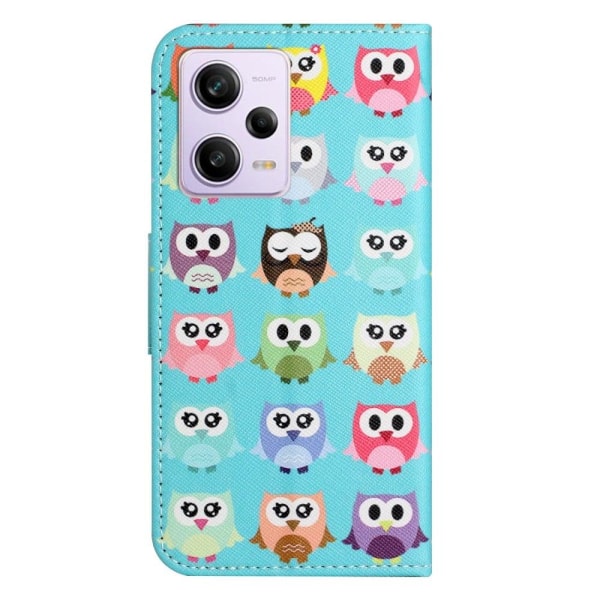 Wonderland Xiaomi Poco X5 / Redmi Note 12 Flip Fodral - Ugglor multifärg