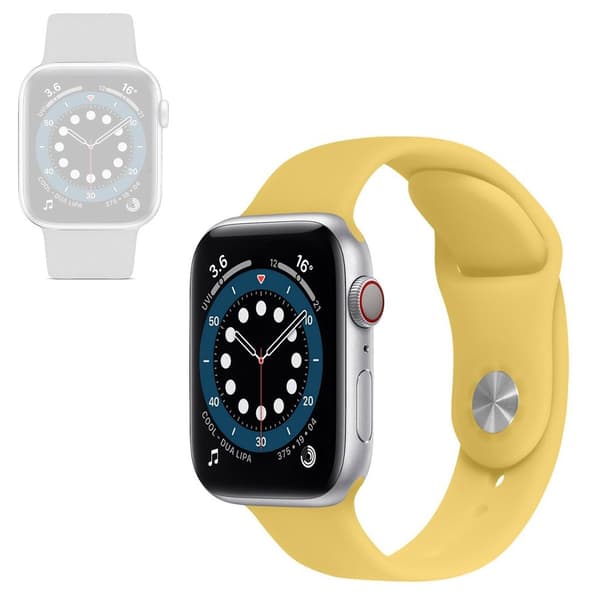 Apple Watch 40 mm farveskiftende silikone-urrem - Hvid Til Gul Multicolor
