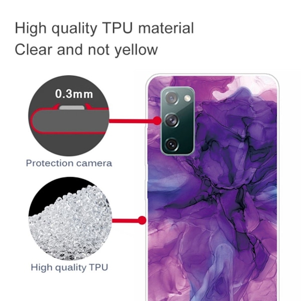 Marble design Samsung Galaxy S20 FE 5G / Samsung Galaxy S20 FE kotelot - Unenomainen Violetti Marmori Purple