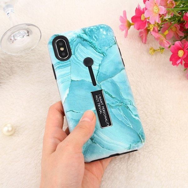 Marble design iPhone Xs Max cover - Blå Blue